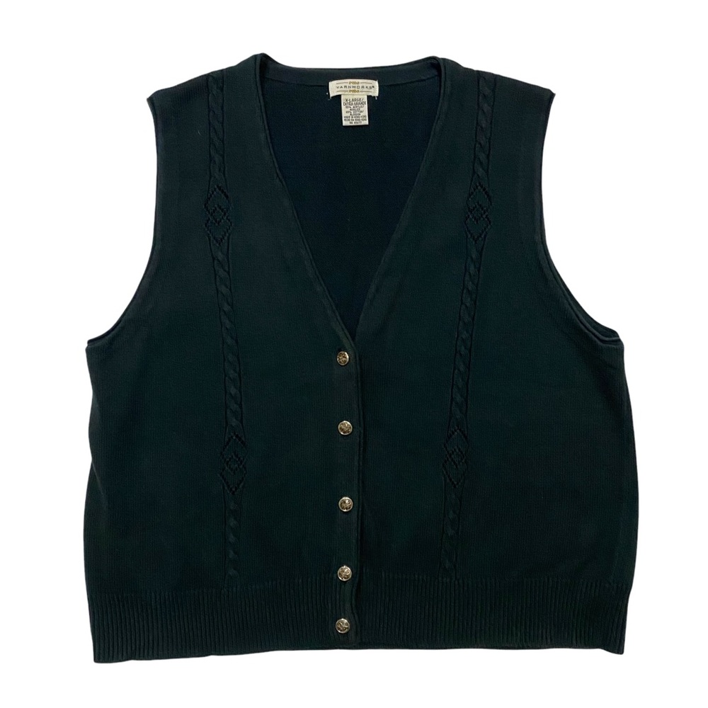 Vintage 90s Dark Green Sweater Vest